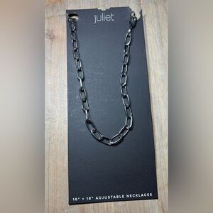 New! 18” Juliet Silver Tone Adjustable Necklace 3” Extension NWT